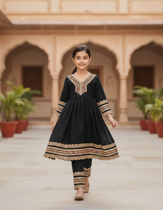 Premium Vichitra Silk Frock Suit