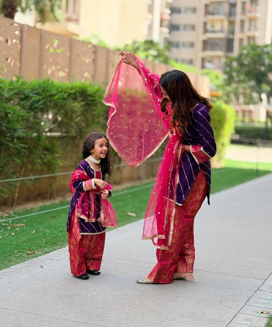Luxury Silk Mother Daughter Matching Outfits