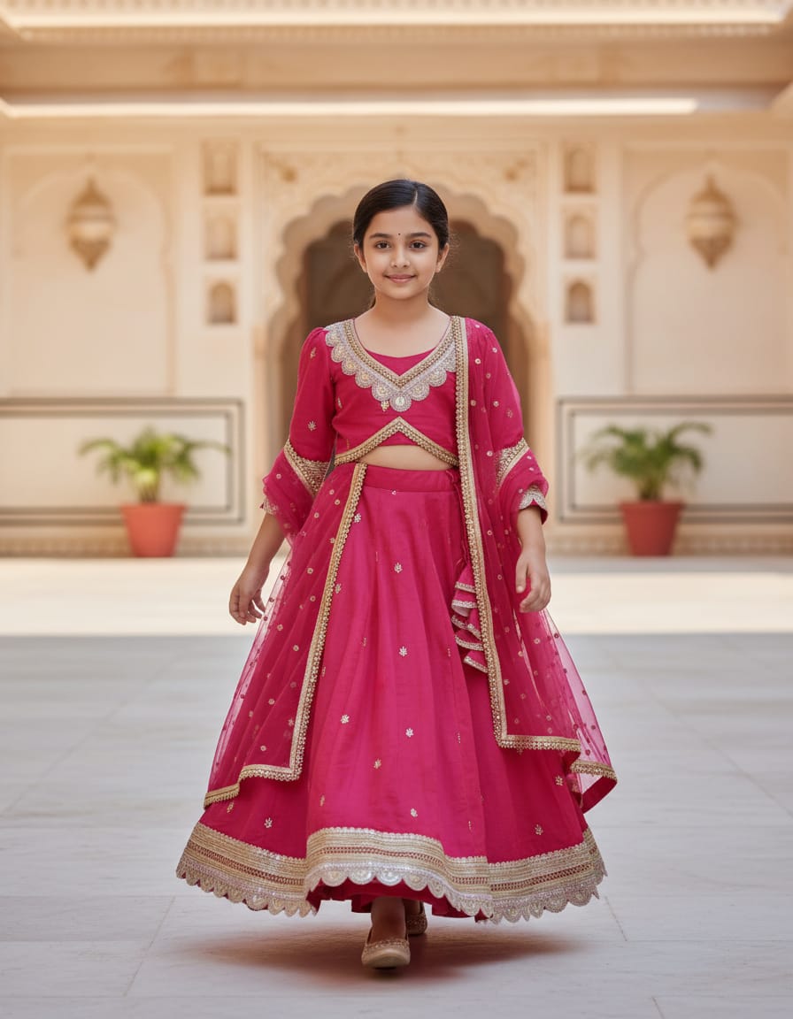 Premium soft Mal Chanderi Handwork Lehnga