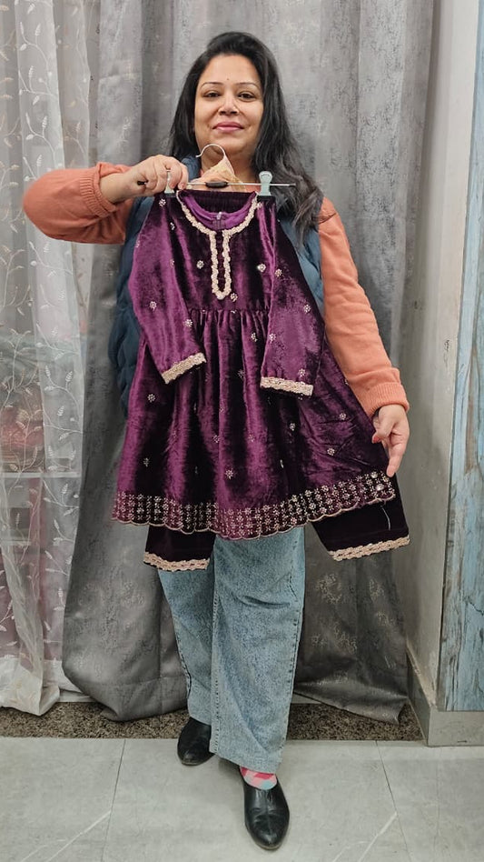 Premium velvet handwork salwar suits